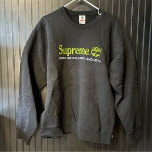 Supreme X Timberland Black Crewneck Sweatshirt (Large)